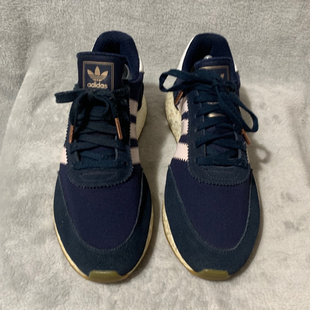 Adidas‎ Iniki Runner Collegiate Mens Sneakers 9 Navy White Brass Eglets  BB2092